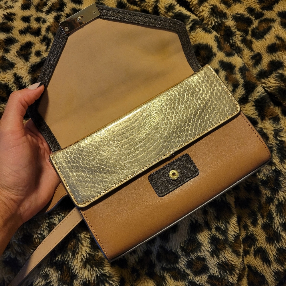 Michael Kors Signature Logo & Python-Embossed Fan… - image 4
